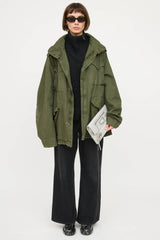 BalenciagaRipstop Distressed Military Coat