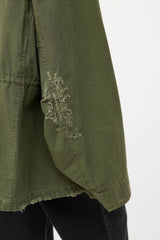 BalenciagaRipstop Distressed Military Coat