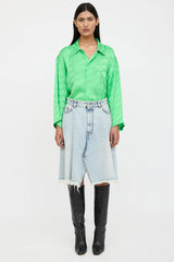 Balenciaga Satin Logo Short Sleeve Shirt