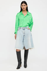 Balenciaga Satin Logo Short Sleeve Shirt