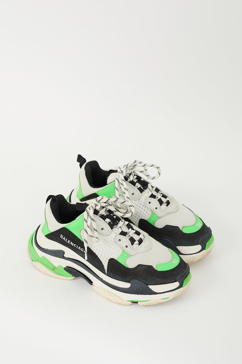 Balenciaga Green & Multi Triple S Sneaker