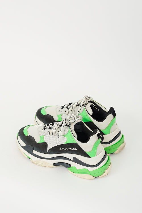 Balenciaga Green & Multi Triple S Sneaker