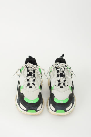 Balenciaga Green & Multi Triple S Sneaker