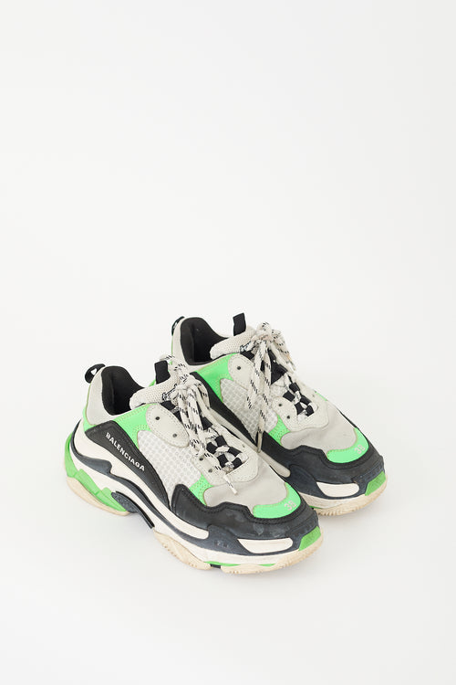 Balenciaga Green & Multi Triple S Sneaker