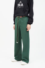 Balenciaga Black & Neon Pink Woven Logo Belt