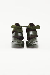 Balenciaga Green Suede & Patent Cage Heel