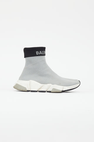 Balenciaga Grey & Black Knit Speed Sneaker