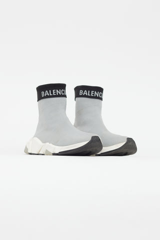 Balenciaga Grey & Black Knit Speed Sneaker