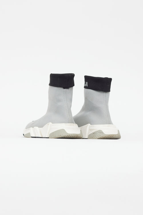 Balenciaga Grey & Black Knit Speed Sneaker