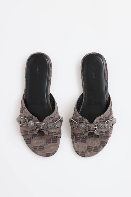 Balenciaga Monogram Cagole Flat Sandal