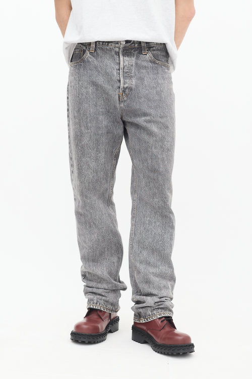 Balenciaga Grey Faded Low Rise Jeans