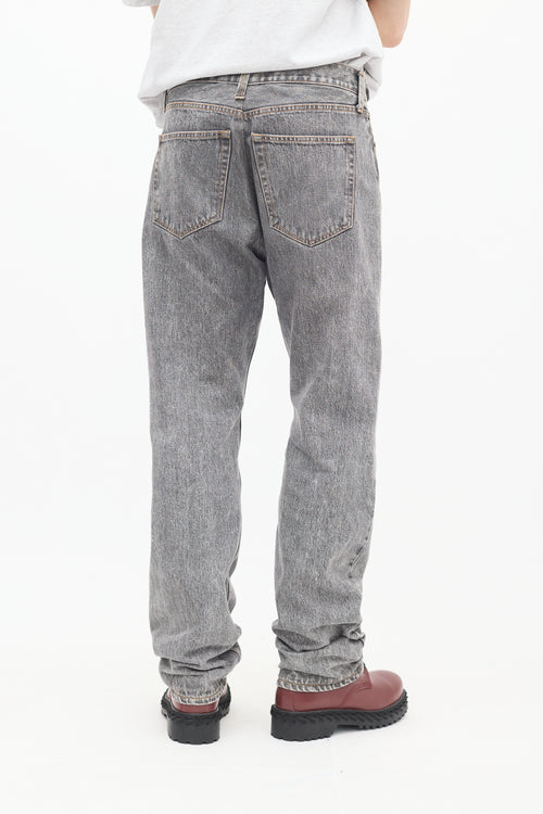 Balenciaga Grey Faded Low Rise Jeans