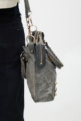 Balenciaga Grey & Gold City Leather Bag
