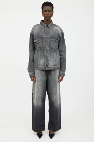Balenciaga Washed Denim Logo Jacket