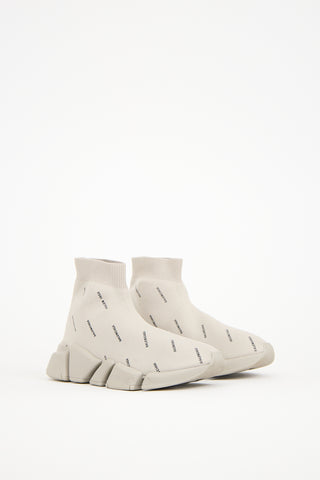 Balenciaga Grey Monogram Speed 2.0 Knit Sneaker