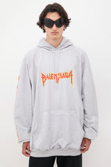 Balenciaga Grey & Multicolour Metal Logo Oversized Hoodie