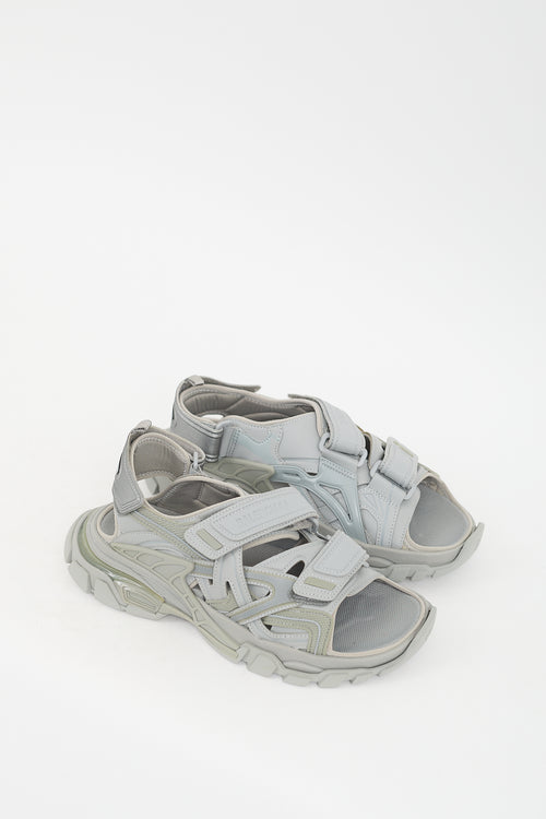 Balenciaga Grey Rubber Track Strap Sandal