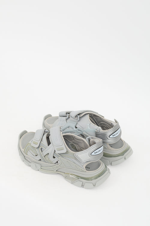 Balenciaga Grey Rubber Track Strap Sandal