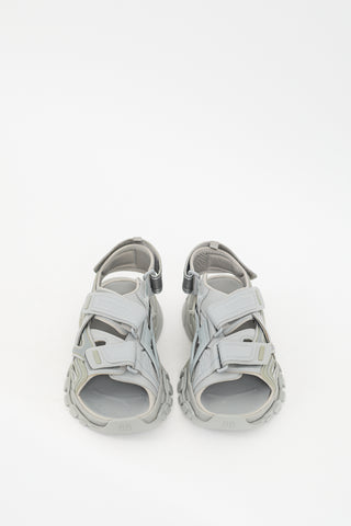 Balenciaga Grey Rubber Track Strap Sandal