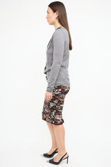 Balenciaga Grey Wool Asymmetric Cardigan