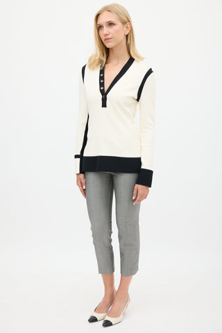 Balenciaga Grey Wool & Mohair Cropped Trouser