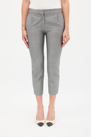 Balenciaga Grey Wool & Mohair Cropped Trouser