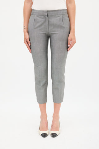 Balenciaga Grey Wool & Mohair Cropped Trouser