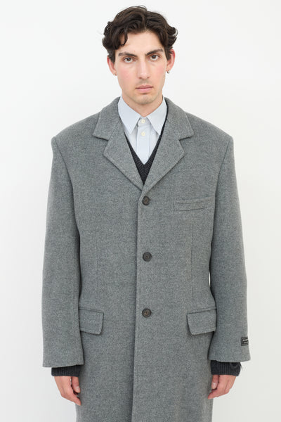 Balenciaga // Grey Wool Three Pocket Long Coat – VSP Consignment