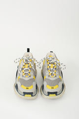 Balenciaga Grey & Yellow Triple S Sneaker