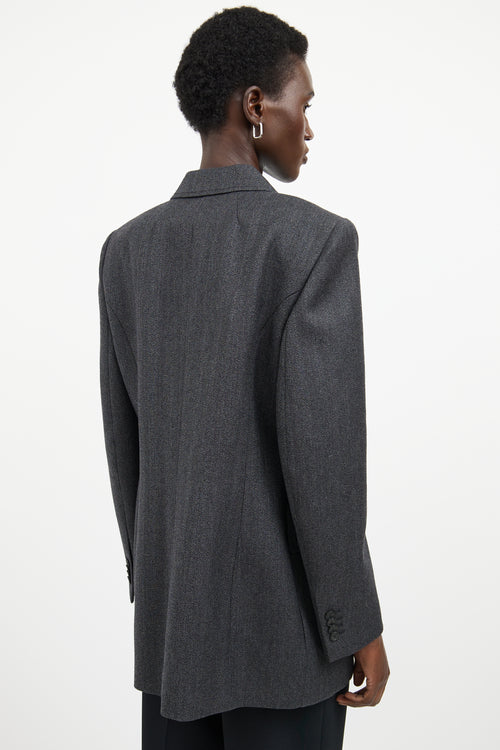 Balenciaga Grey & Black Oversized Long Sleeve Blazer