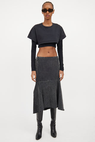 Black Layered Cropped Top