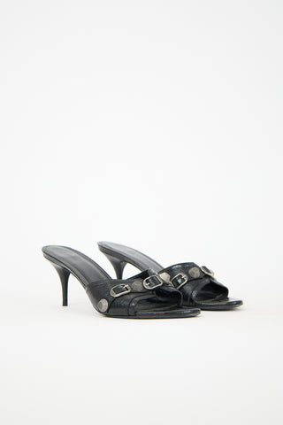 Balenciaga Crinkled Leather Cagole Sandal