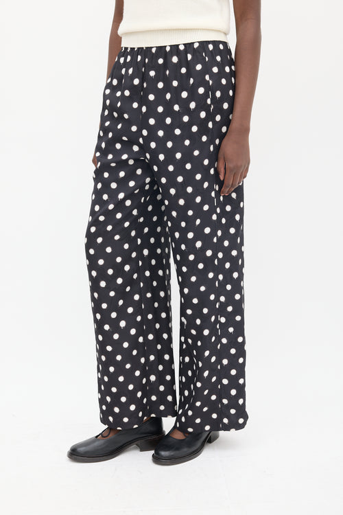 Balenciaga Homewear Black & White Polka Dot & Floral Pant