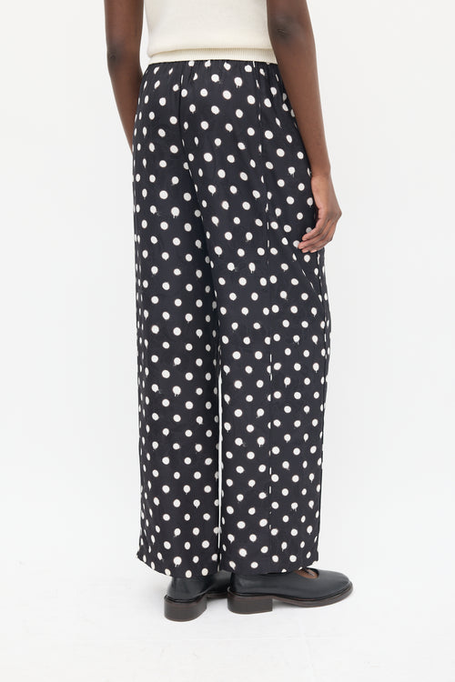 Balenciaga Homewear Black & White Polka Dot & Floral Pant