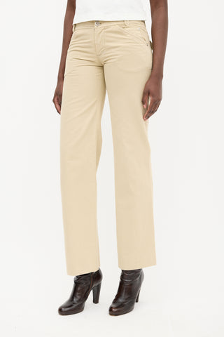 Balenciaga Khaki Beige Straight Leg  Trouser