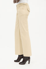 Balenciaga Khaki Beige Straight Leg  Trouser