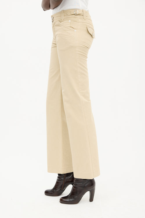 Balenciaga Khaki Beige Straight Leg  Trouser