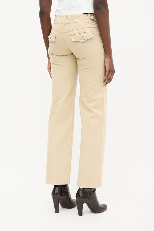 Balenciaga Khaki Beige Straight Leg  Trouser