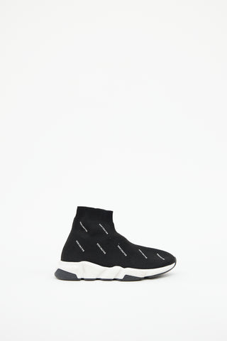 Kids Black & White Allover Speed Knit Sneaker