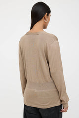 Balenciaga Silk Knit Gathered Cardigan