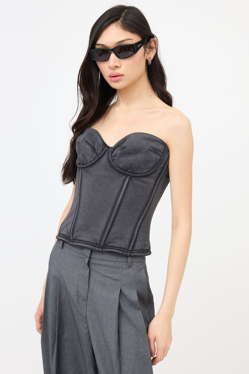 Balenciaga Knit Distressed Bustier Top