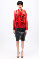 Balenciaga Lace Tie Collar Blouse