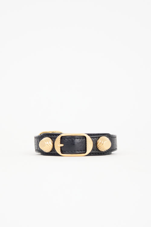 Balenciaga Leather Arena Triple Tour Bracelet