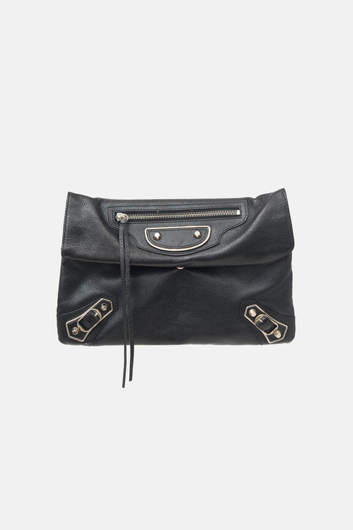 Balenciaga Leather City Clutch Bag