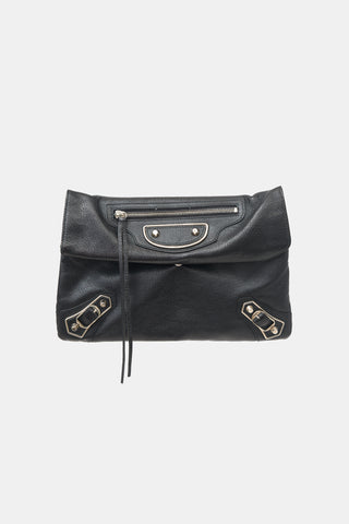 Balenciaga Leather City Clutch Bag
