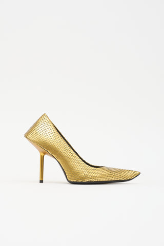 Balenciaga Embossed Leather Essex Pump