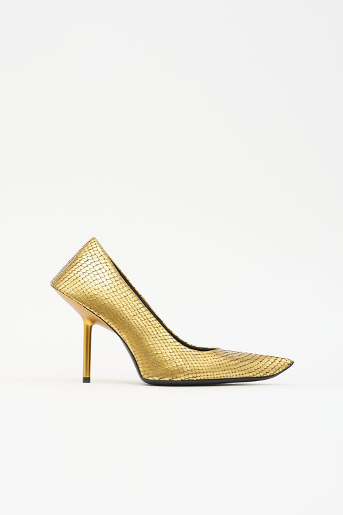 Balenciaga Embossed Leather Essex Pump