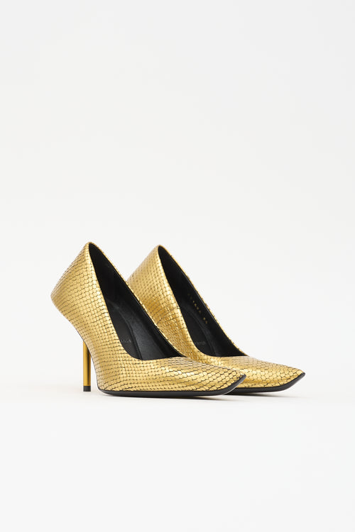Balenciaga Embossed Leather Essex Pump