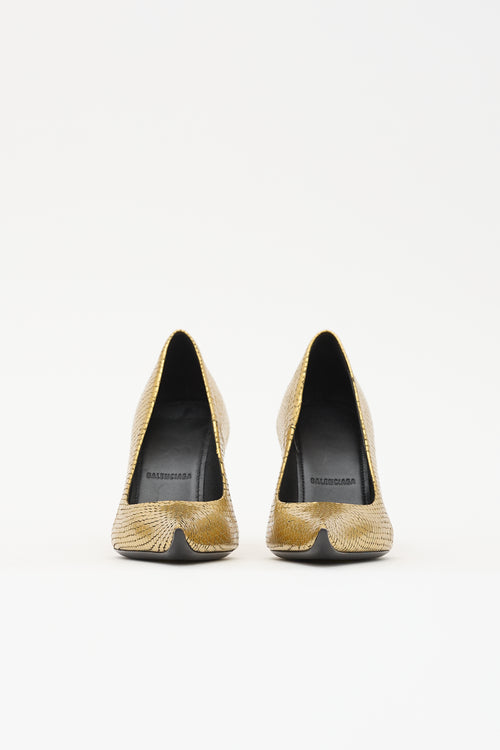 Balenciaga Embossed Leather Essex Pump