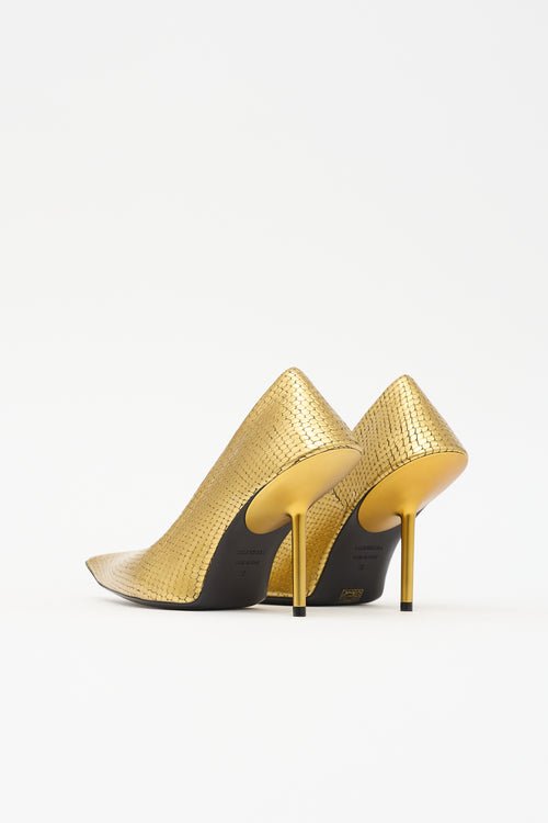 Balenciaga Embossed Leather Essex Pump